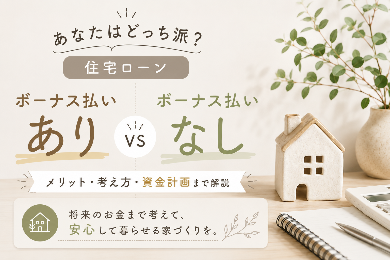 【家づくりコラム】住宅ローンのボーナス払いは必要？