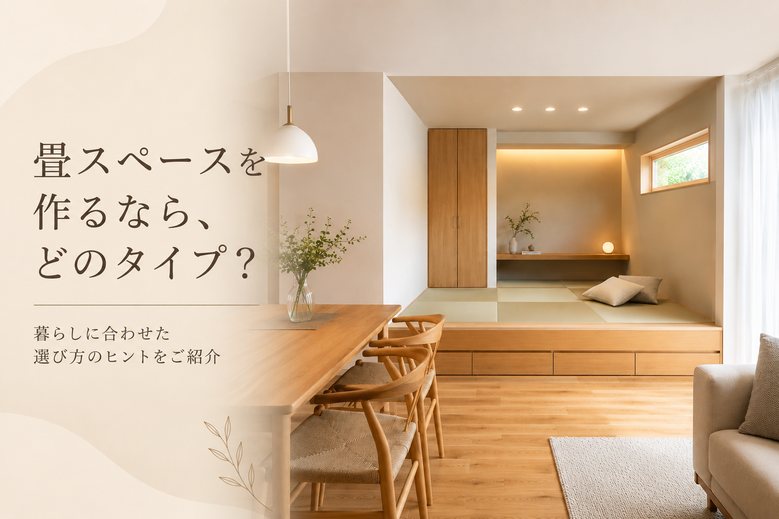 【家づくりコラム】畳スペースを作るなら、どのタイプ？
